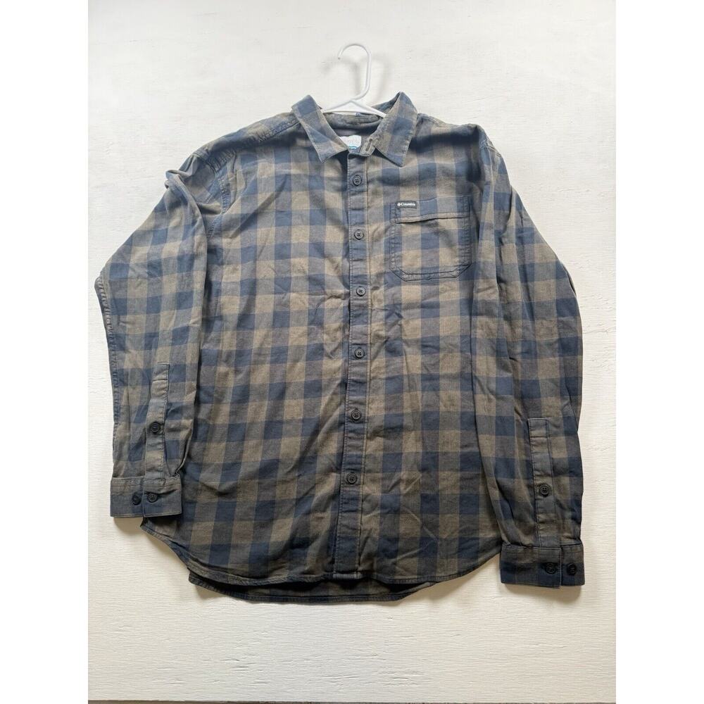 Columbia Men’s Plaid Button-Up Long Sleeve Flannel Shirt Size XL